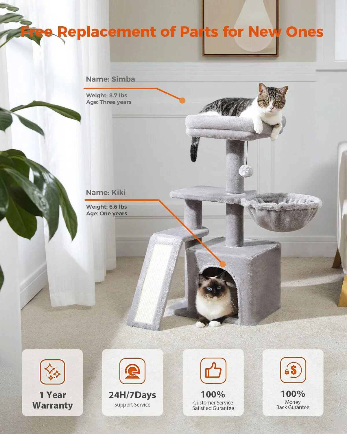 31.5" Compact Cat Scratching Tree/ Post