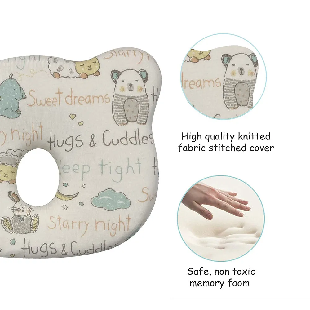 Abracadabra Memory Foam Baby Head Shaping Pillow (Sleepy Friends) - Pastel Multicolor
