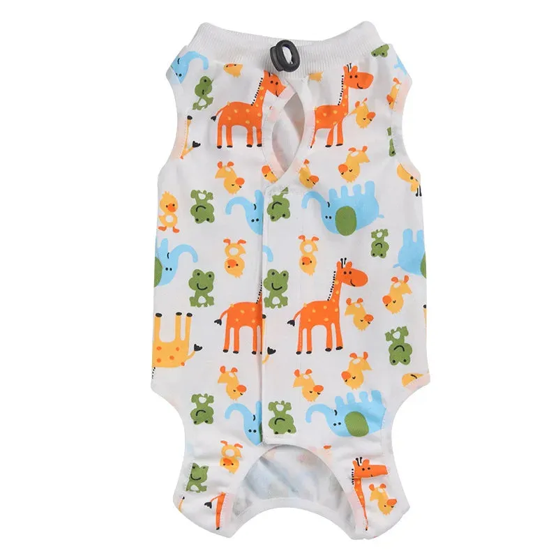 Animal Print Cat Recovery Suit – Pure Cotton