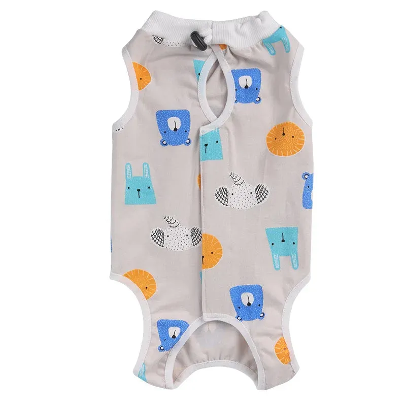 Animal Print Cat Recovery Suit – Pure Cotton