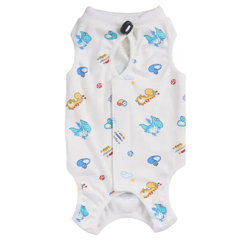 Animal Print Cat Recovery Suit – Pure Cotton