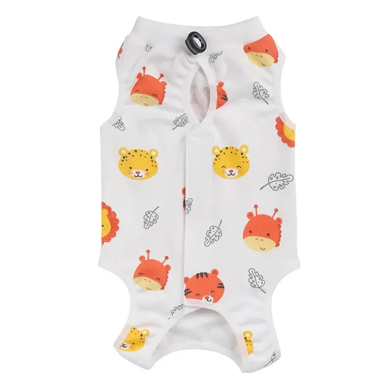 Animal Print Cat Recovery Suit – Pure Cotton