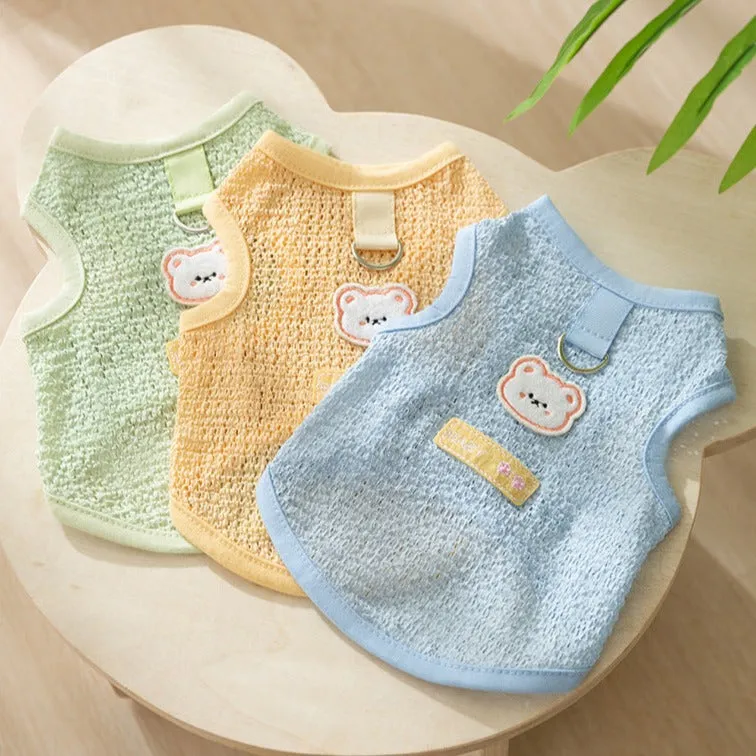 Breathable Bear Printed Dog Harness Vest