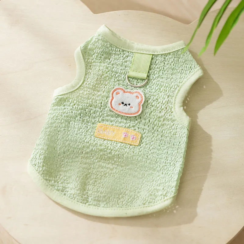 Breathable Bear Printed Dog Harness Vest