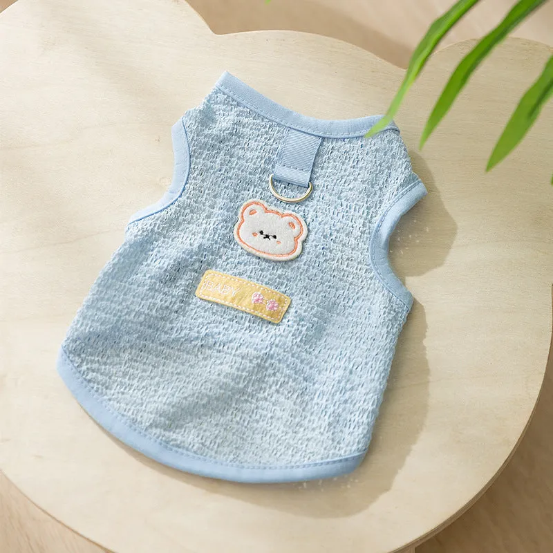 Breathable Bear Printed Dog Harness Vest