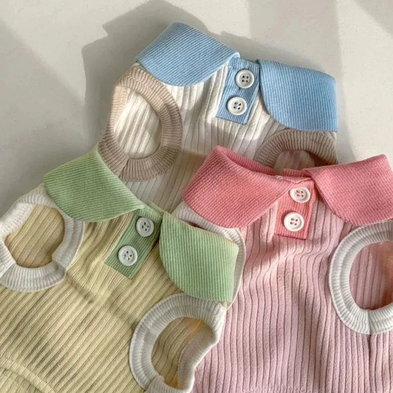 Breathable Contrast Color Collar Dog Cat Vest