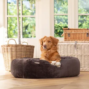 Calming Anti-Anxiety Donut Bed With Removable Covers in Dusk Faux Fur by Lords & Labradors