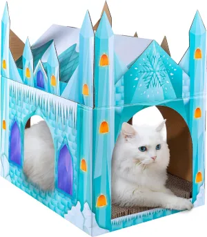 Cardboard Cat House with Scratch Pad and Catnip