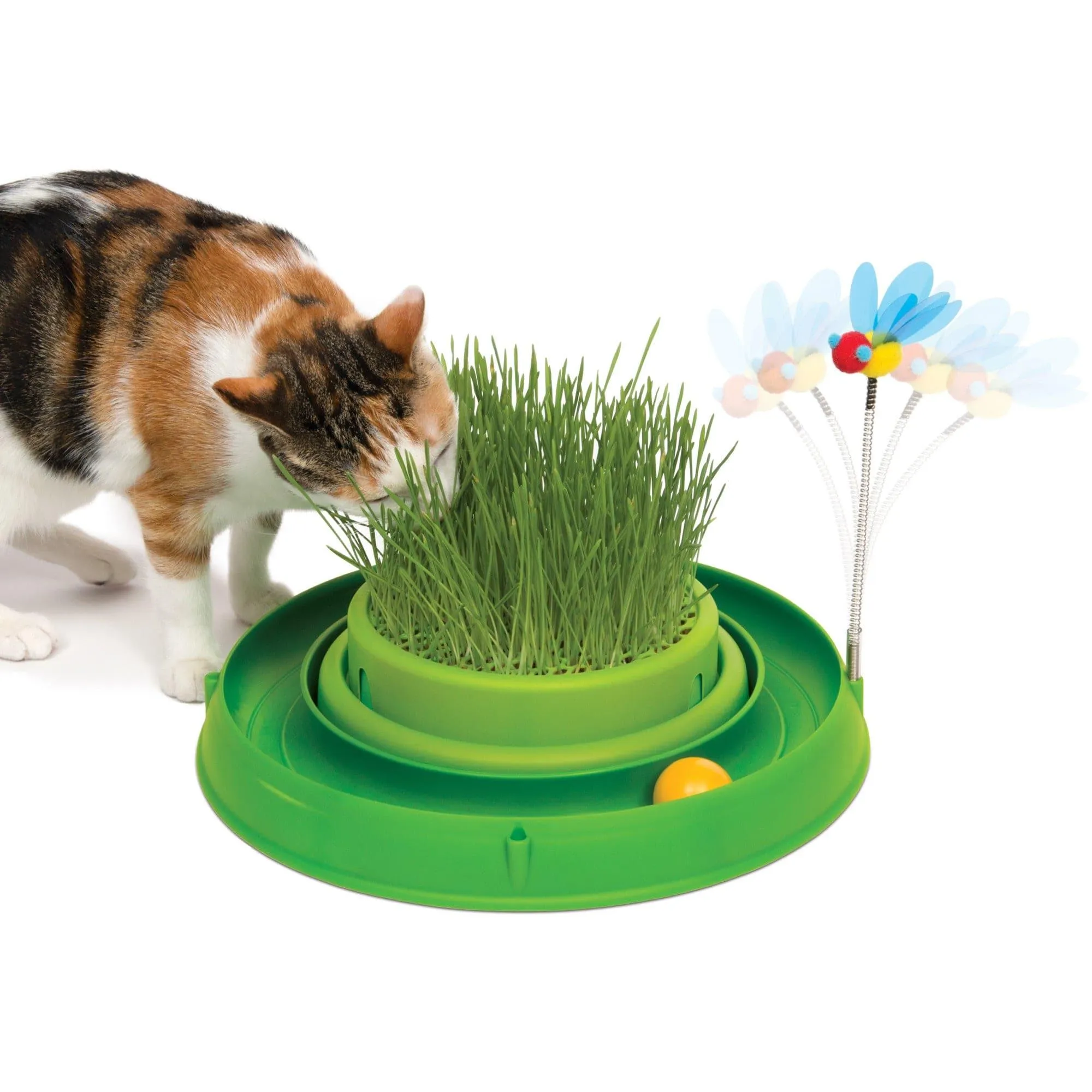 CATIT Circuit Ball Toy with Grass Planter