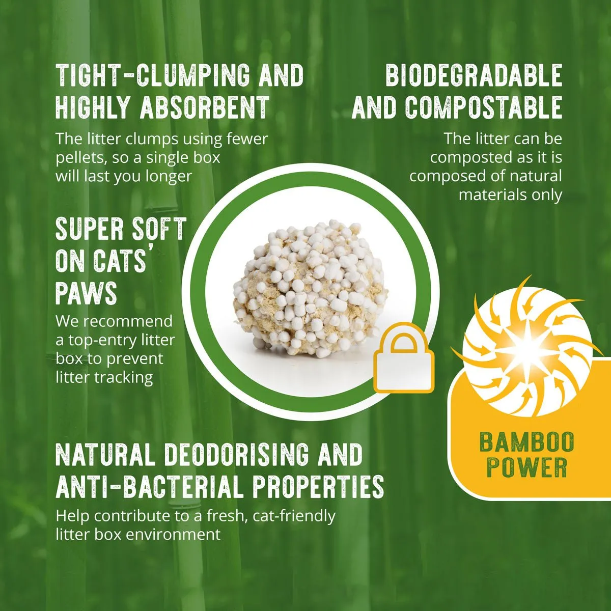 CATIT Go Natural! Ultra-Light Bamboo Power Clumping Cat Litter