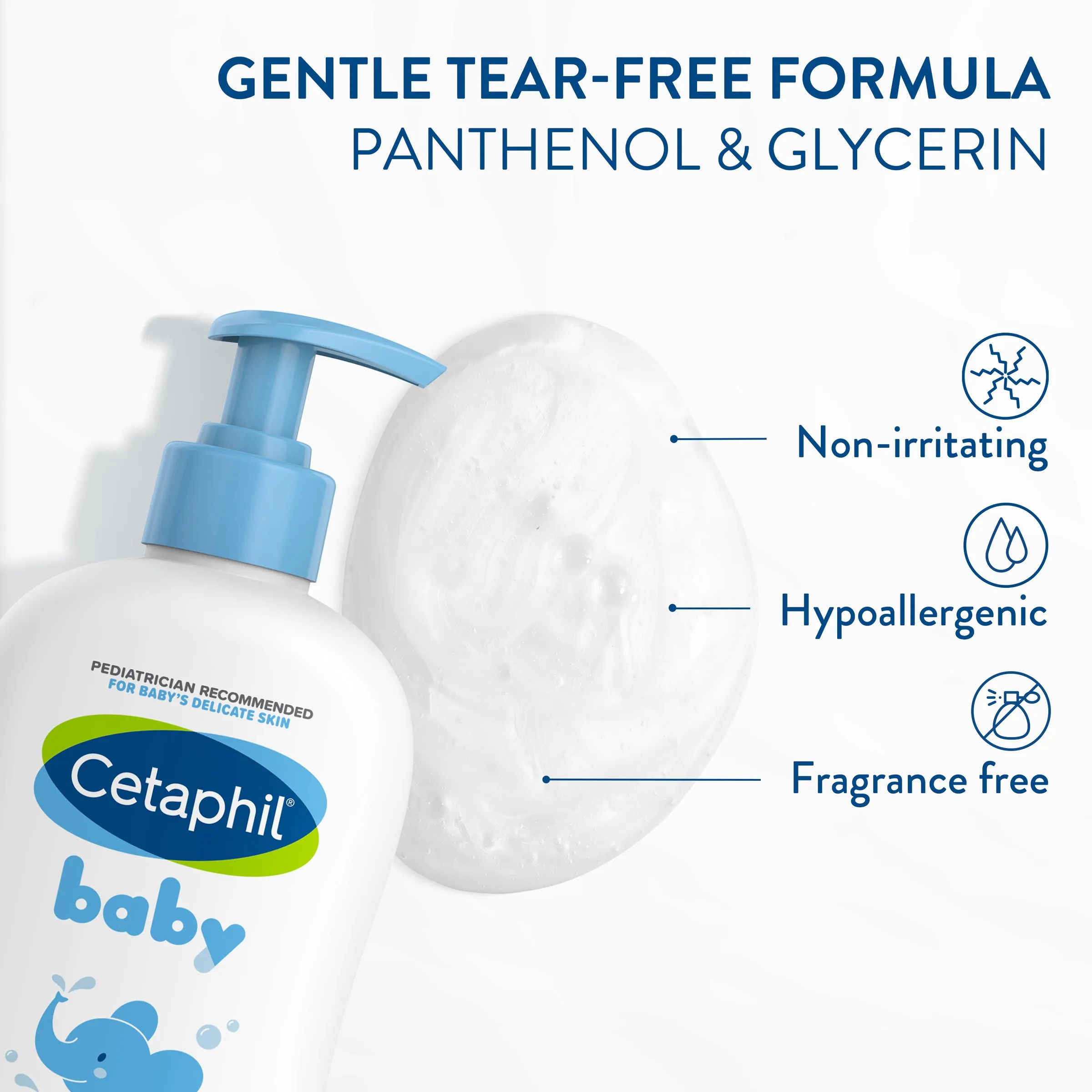 Cetaphil Baby Gentle Wash & Shampoo 230mL, For Newborn Baby