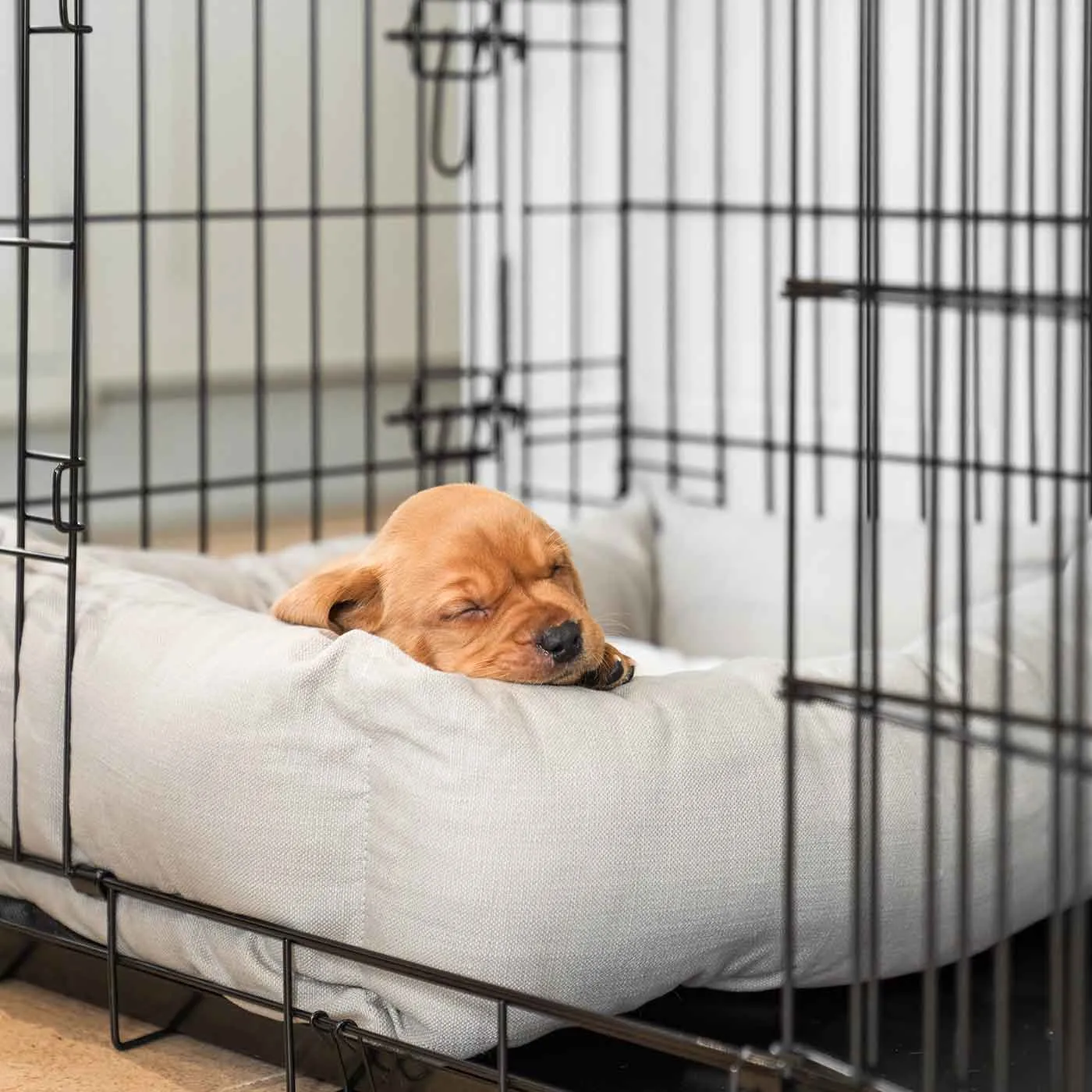 Cosy & Calming Puppy Crate Bed in Savanna Stone by Lords & Labradors