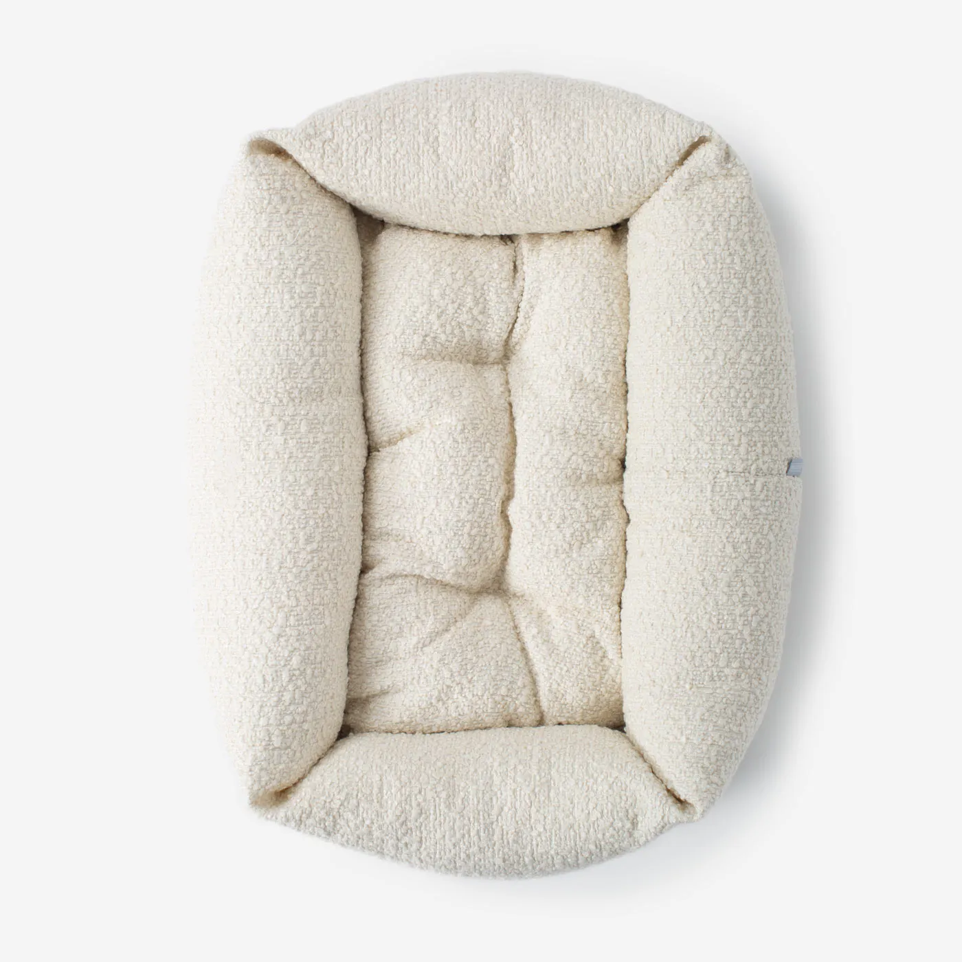 Cosy & Calming Puppy Crate Bed With Removable Covers in Ivory Bouclé by Lords & Labradors