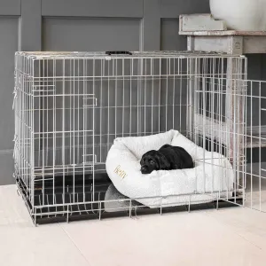 Cosy & Calming Puppy Crate Bed With Removable Covers in Ivory Bouclé by Lords & Labradors