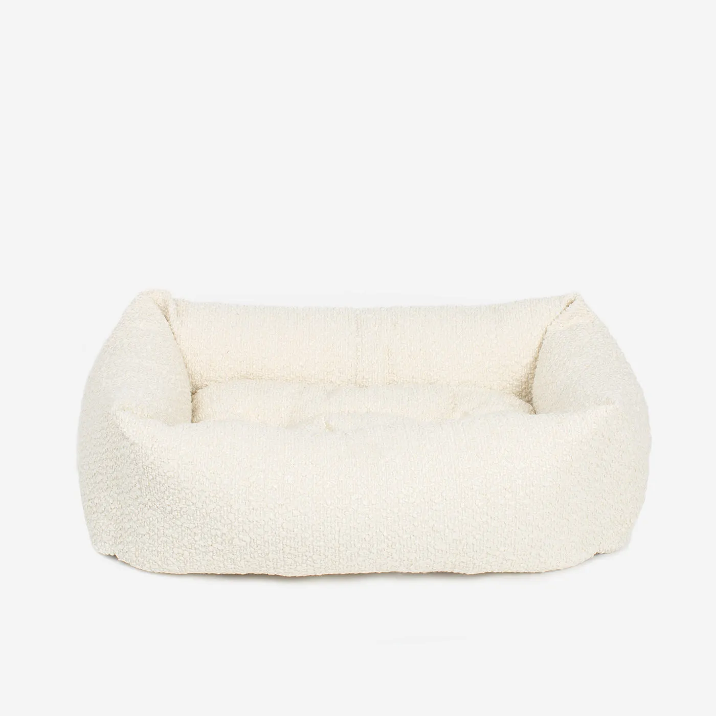 Cosy & Calming Puppy Crate Bed With Removable Covers in Ivory Bouclé by Lords & Labradors