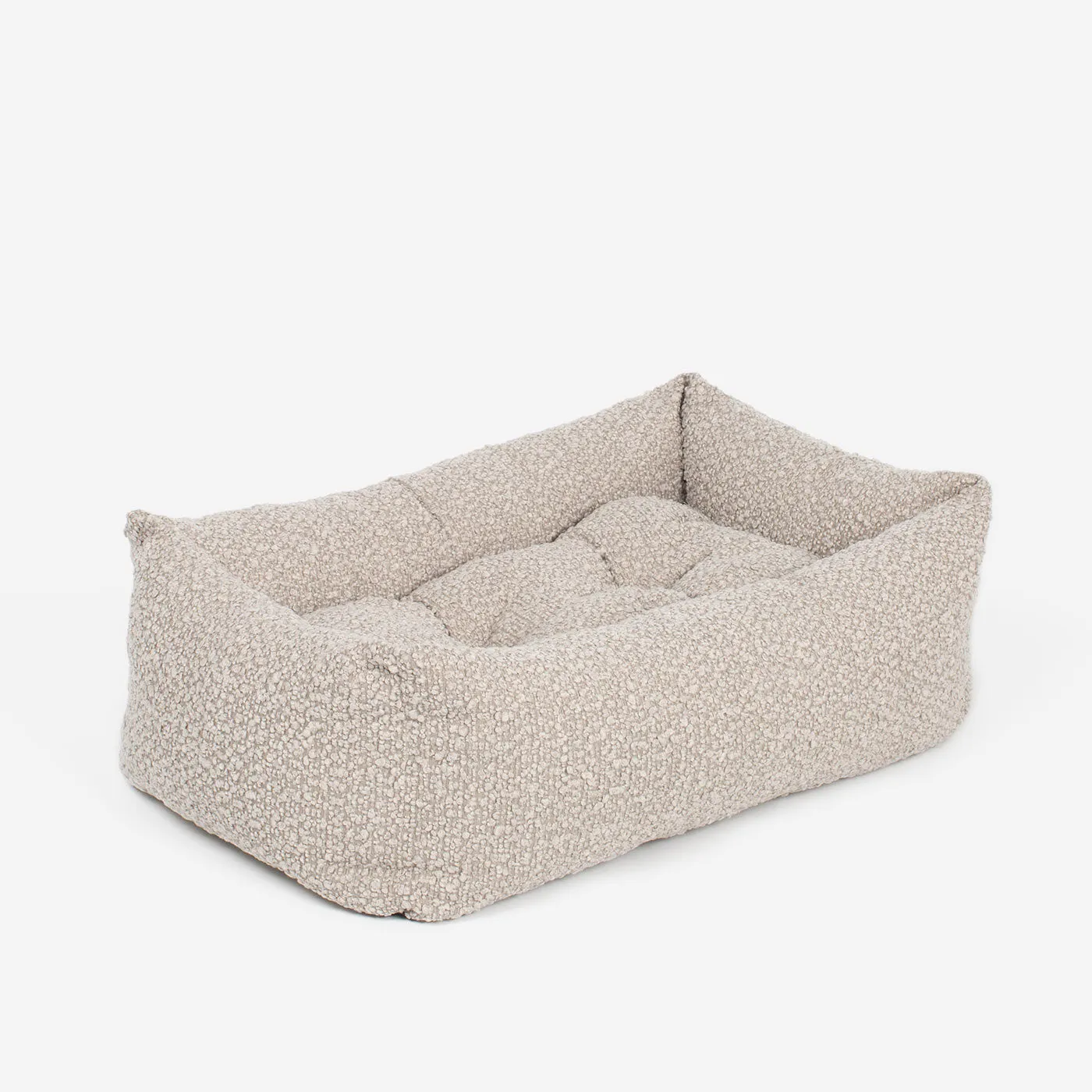 Cosy & Calming Puppy Crate Bed With Removable Covers in Mink Bouclé by Lords & Labradors