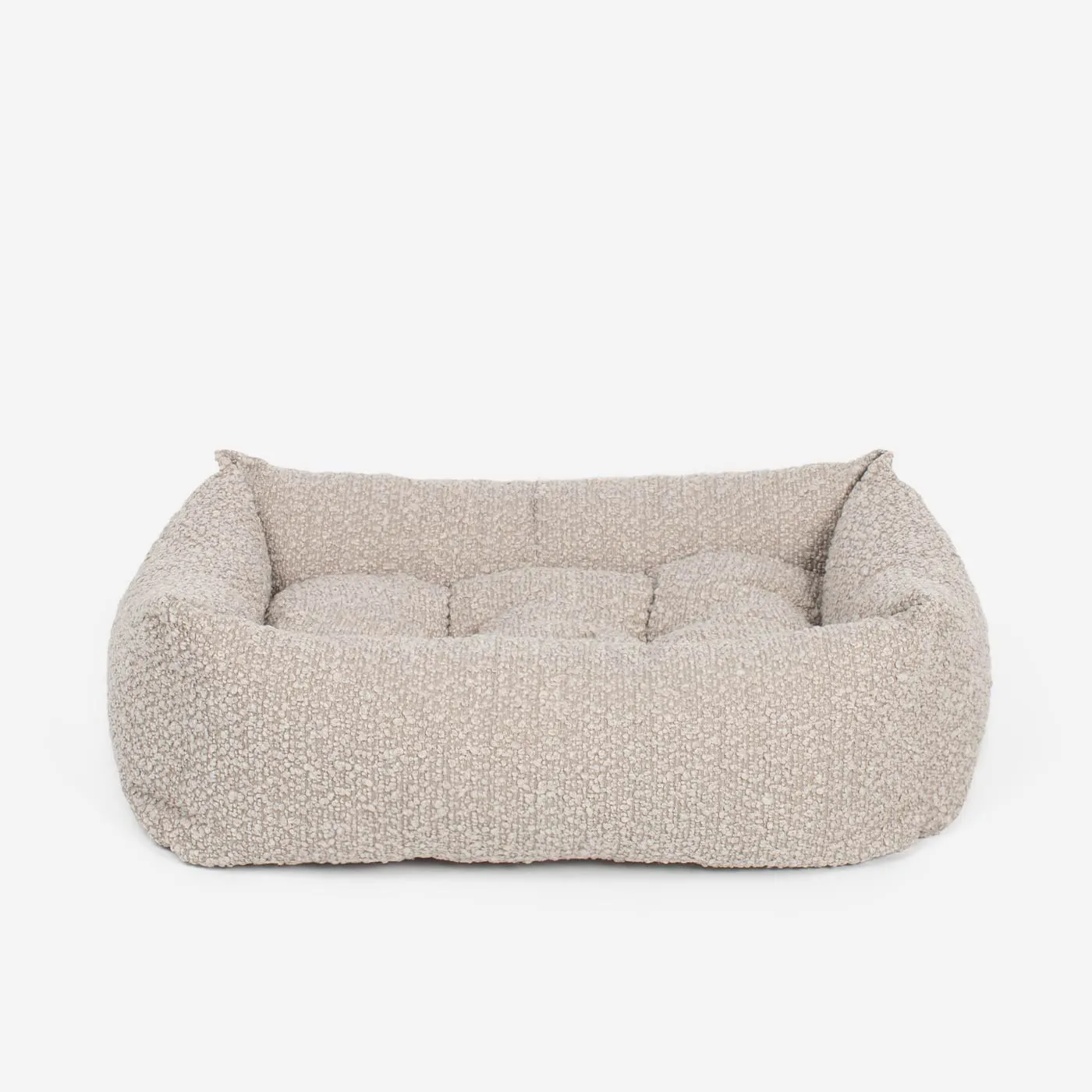 Cosy & Calming Puppy Crate Bed With Removable Covers in Mink Bouclé by Lords & Labradors
