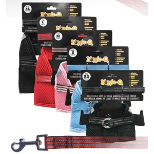 Doggie-Q Breathable Soft Air Mesh Harness & Leash Combo