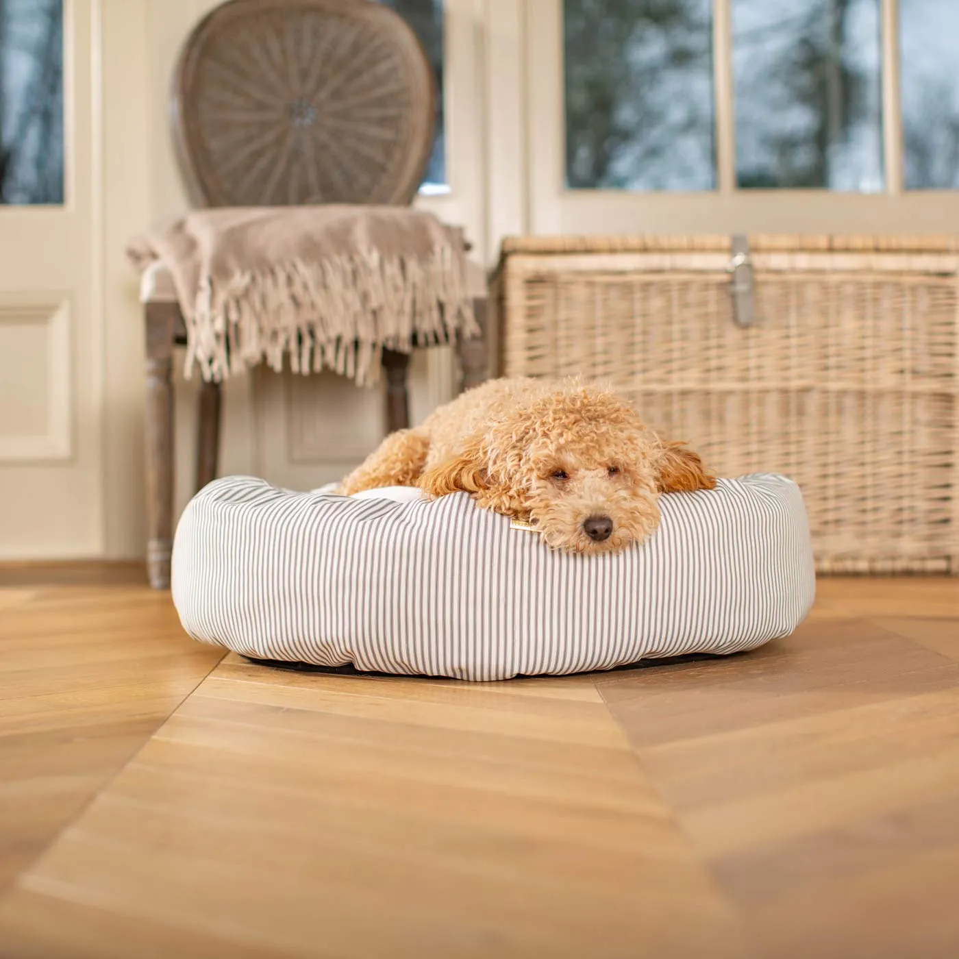 Donut Bed With Removable Covers in Regency Stripe by Lords & Labradors
