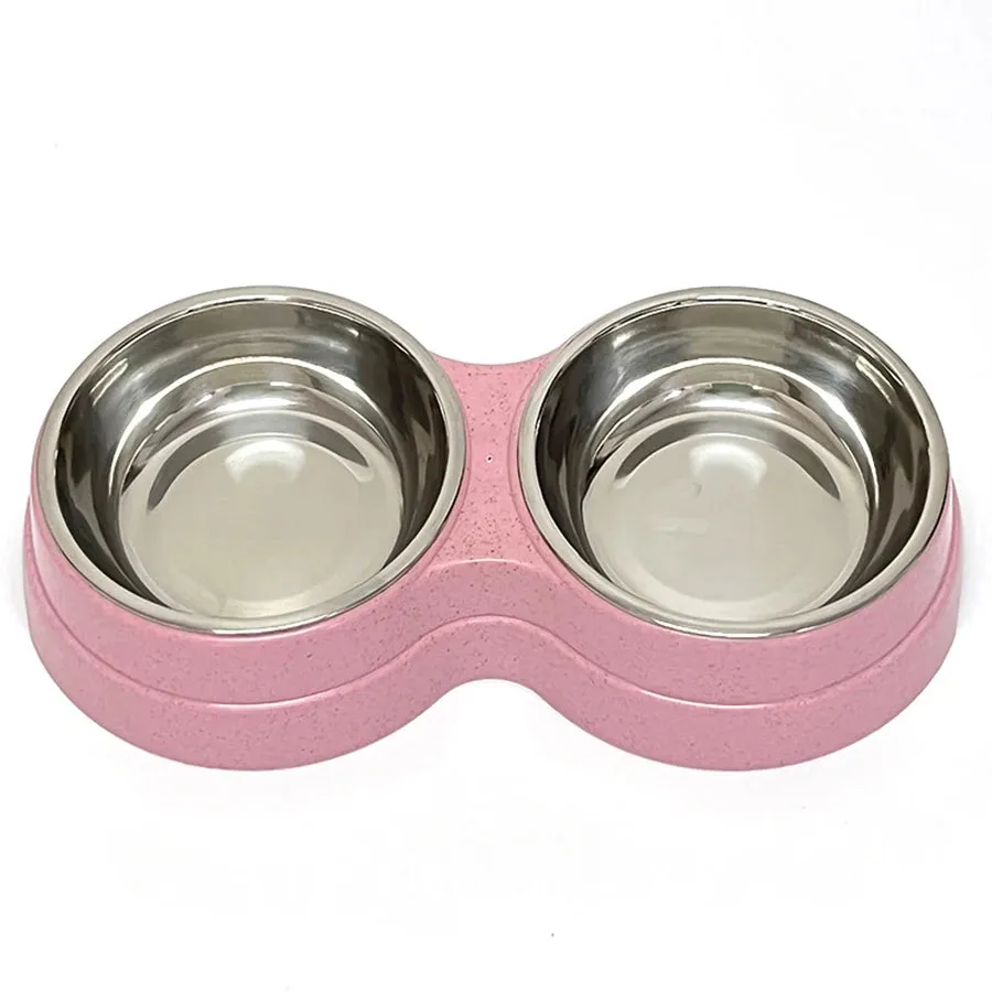 Eco-Friendly Wheat Straw Double Bowl for Dogs