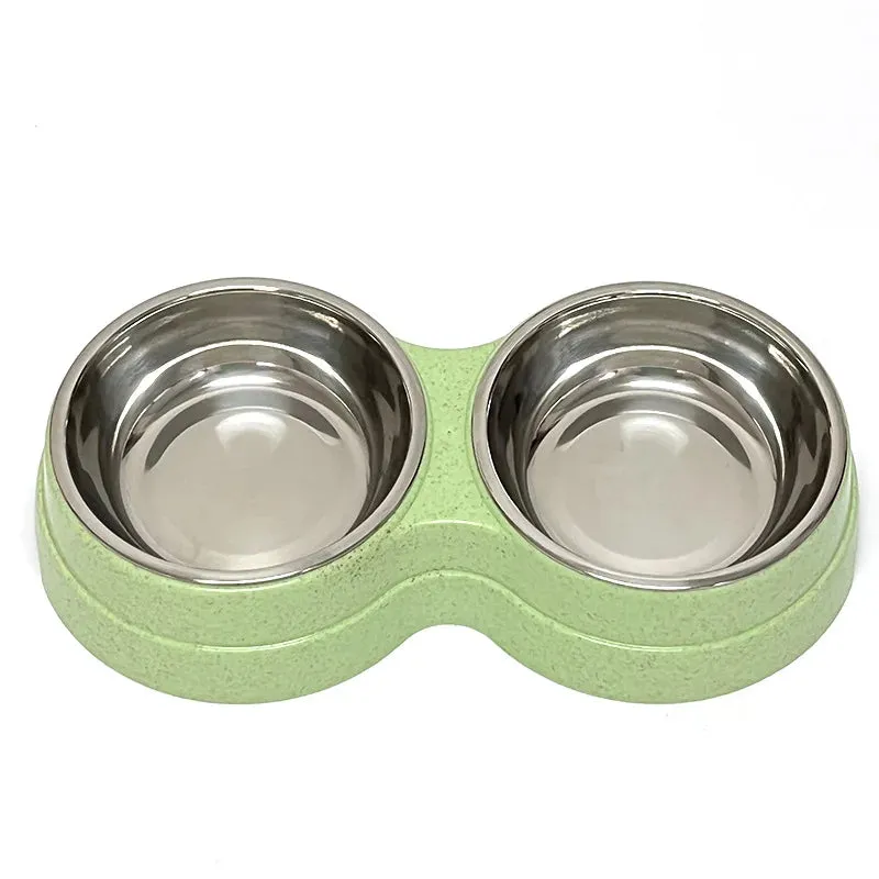 Eco-Friendly Wheat Straw Double Bowl for Dogs