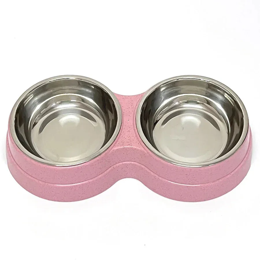 Eco-Friendly Wheat Straw Double Bowl for Dogs
