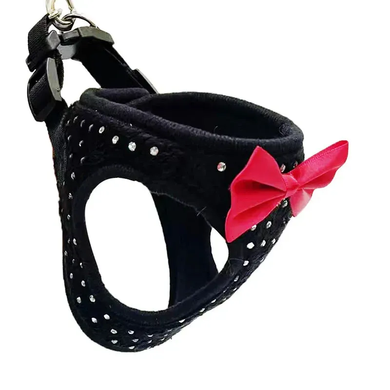 Elegant Soft Diamond Dog Harness Vest