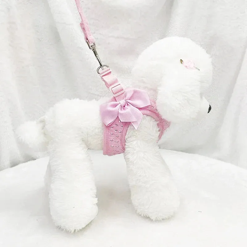 Elegant Soft Diamond Dog Harness Vest