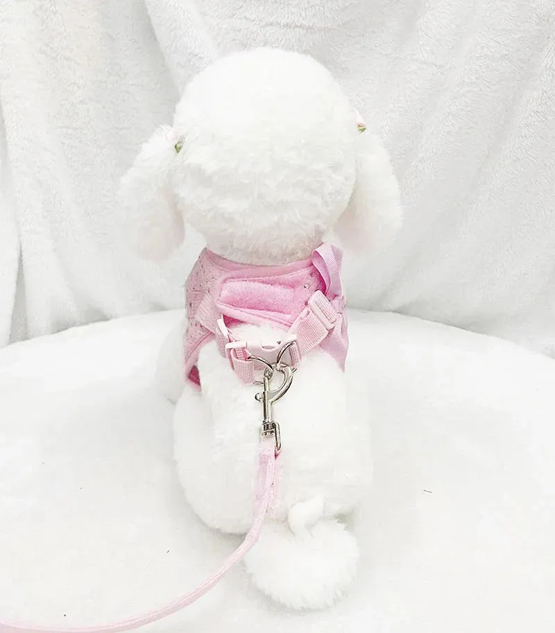 Elegant Soft Diamond Dog Harness Vest