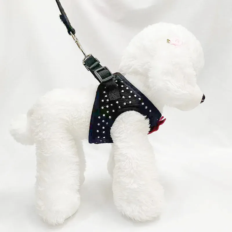 Elegant Soft Diamond Dog Harness Vest
