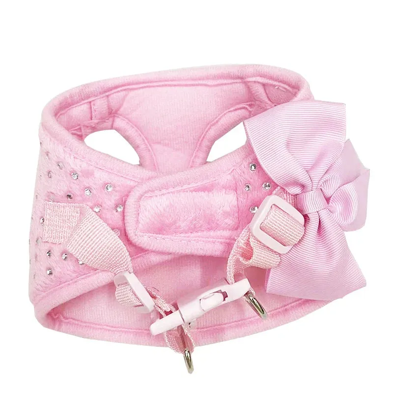 Elegant Soft Diamond Dog Harness Vest