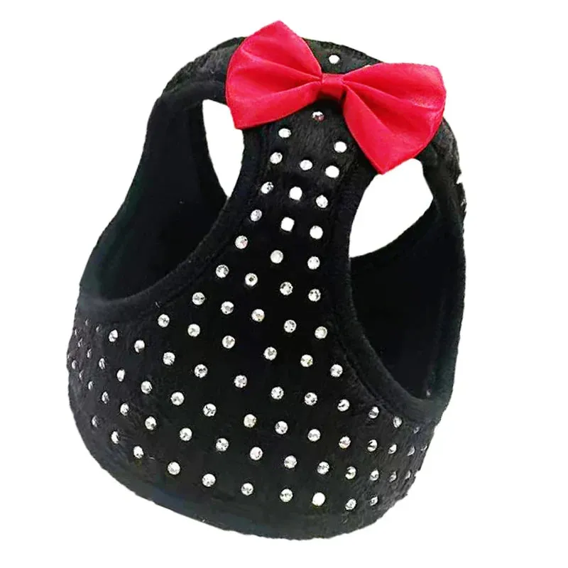 Elegant Soft Diamond Dog Harness Vest