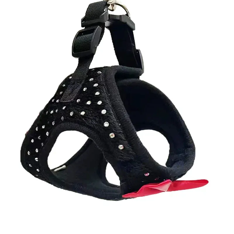 Elegant Soft Diamond Dog Harness Vest