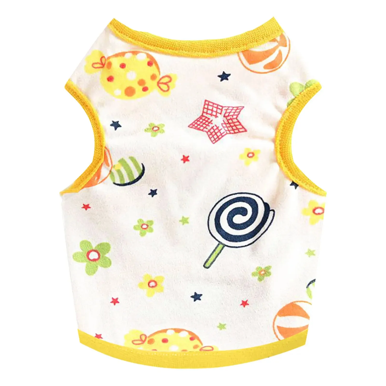 Fashion Dog Vest with Cute Cartoon Print - Breathable Thin T-Shirt for Chihuahuas, Small to Medium Dogs, Pugs, Puppies, Cats, and Stylish Pets