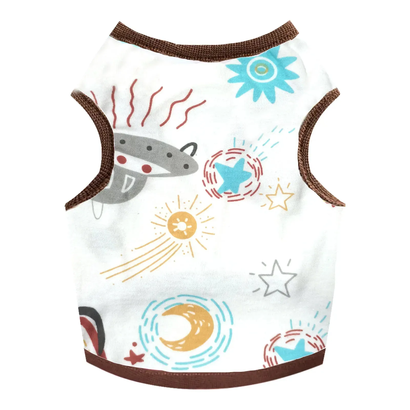 Fashion Dog Vest with Cute Cartoon Print - Breathable Thin T-Shirt for Chihuahuas, Small to Medium Dogs, Pugs, Puppies, Cats, and Stylish Pets