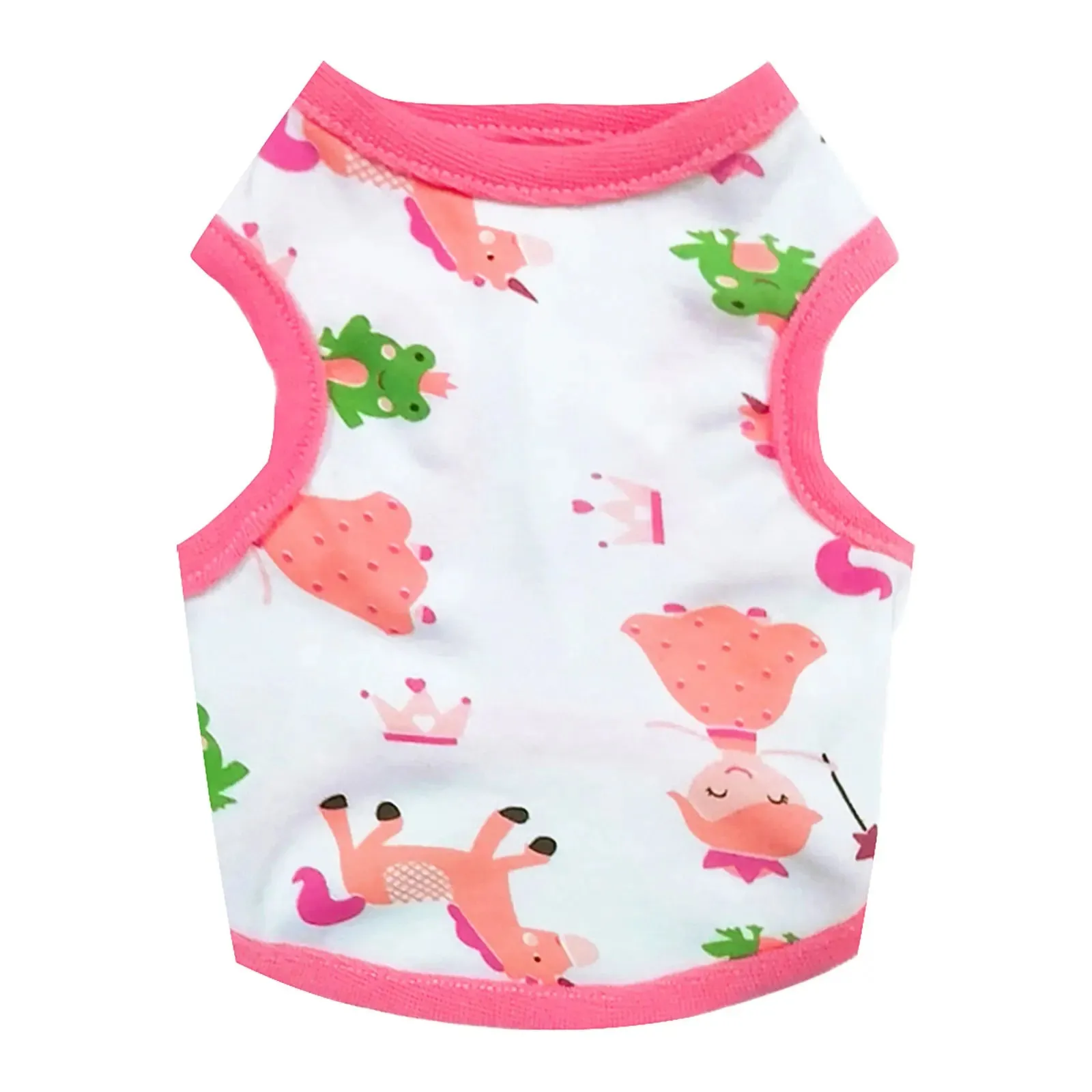 Fashion Dog Vest with Cute Cartoon Print - Breathable Thin T-Shirt for Chihuahuas, Small to Medium Dogs, Pugs, Puppies, Cats, and Stylish Pets