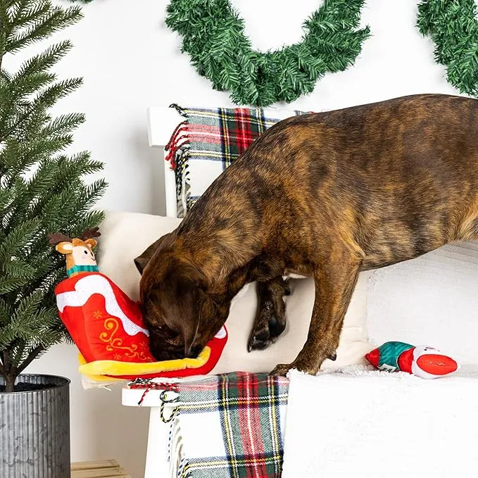 Fringe Dog Toy Holiday Hold On For Deer Life