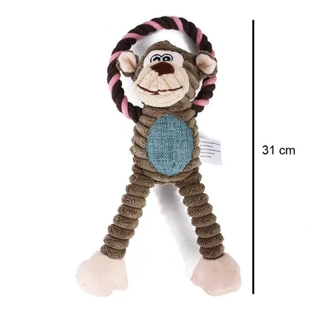 Jungle Pals Squeaky Dog Toy Collection - Safari Animal