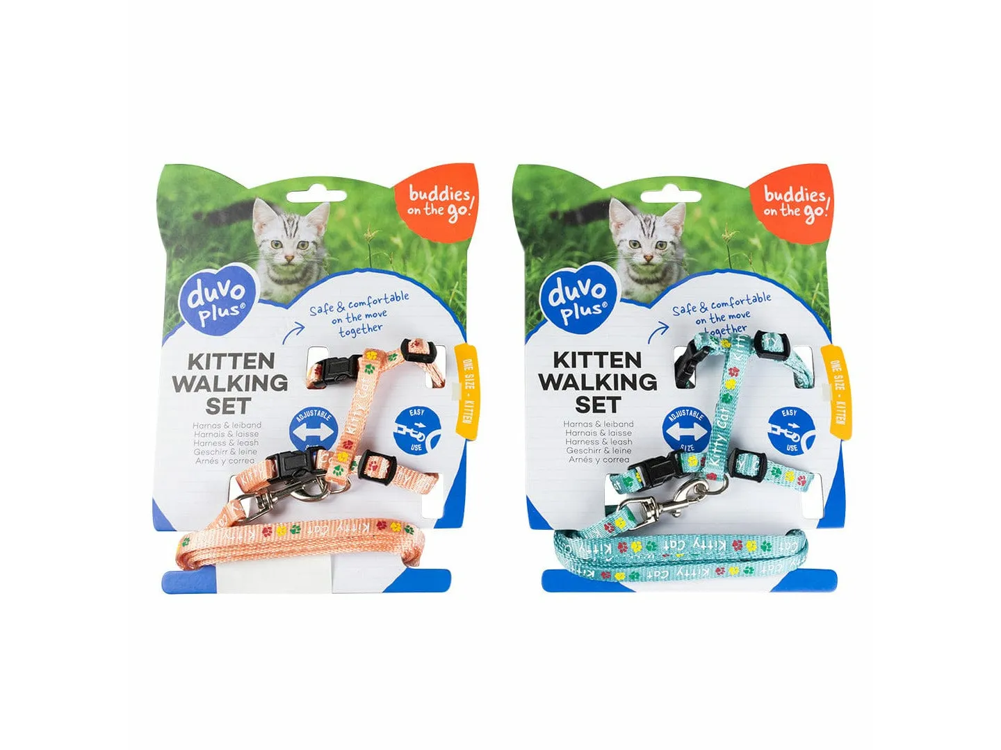 KITTEN WALKING SET KITTY CAT 15-25cm / 8mm-125cm mixed colors