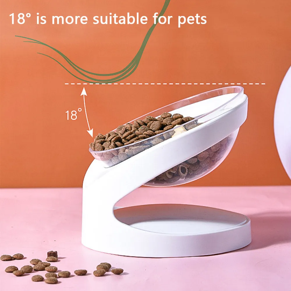 PAWS ASIA Manufacturers Eco Friendly Plastic Modern Luxury 18 Degree Tilted Elevated Water Cat Bowl