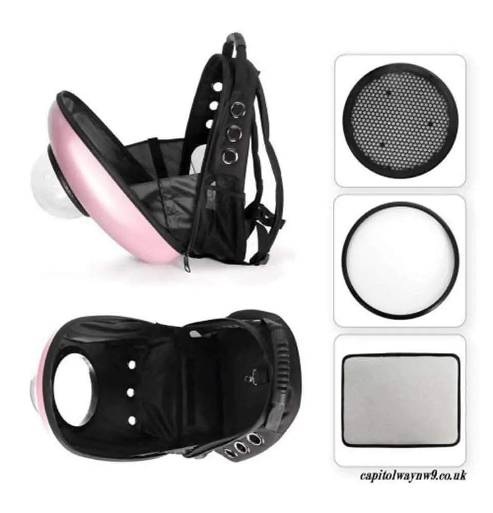 PetGains PGGP Space Pet Backpack ( (Pink Specs Kitty Print)