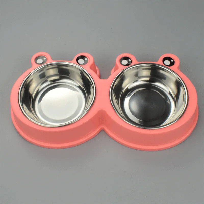 Puppy cat rice drinking double bowl