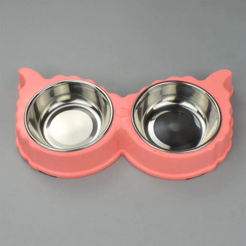 Puppy cat rice drinking double bowl