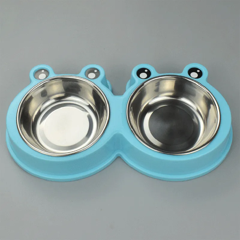 Puppy cat rice drinking double bowl
