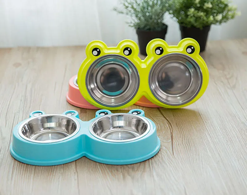Puppy cat rice drinking double bowl