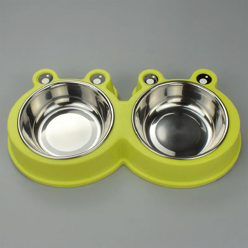 Puppy cat rice drinking double bowl