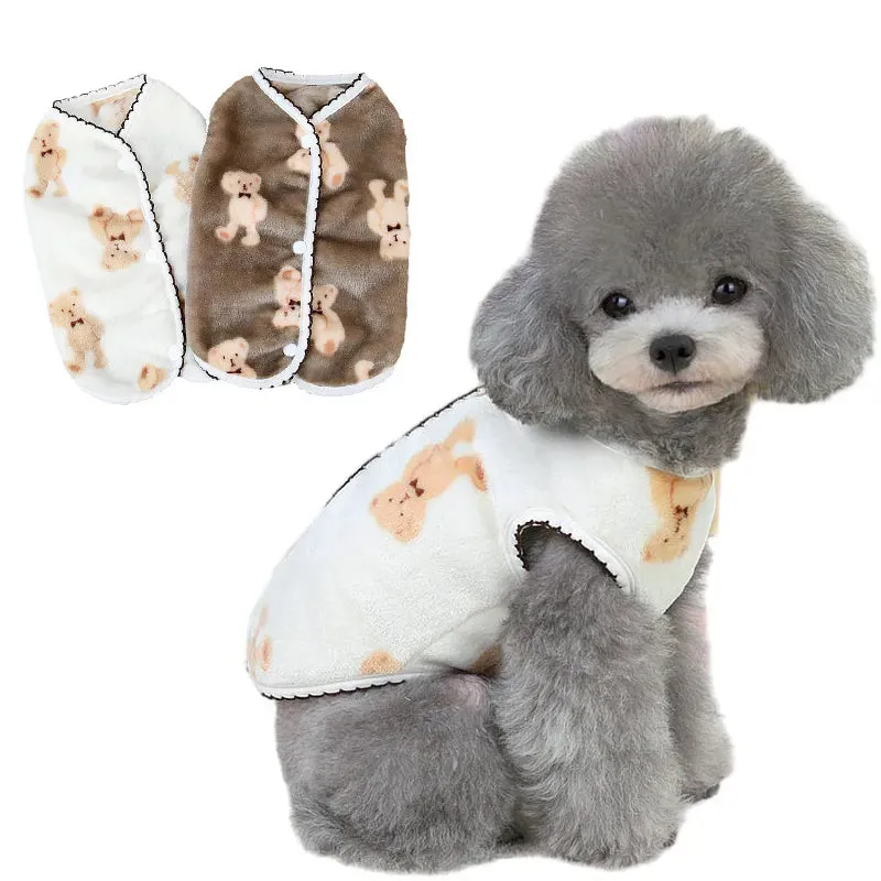 Snuggle Season Style: Pet Fleece Vest - Keep Your Small to Medium Dogs and Cats Warm and Cozy in this Winter Breathable Jacket, Ideal for Chihuahuas and French Bulldogs
