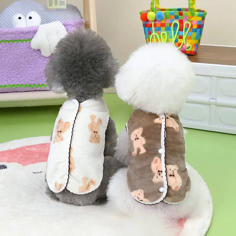 Snuggle Season Style: Pet Fleece Vest - Keep Your Small to Medium Dogs and Cats Warm and Cozy in this Winter Breathable Jacket, Ideal for Chihuahuas and French Bulldogs