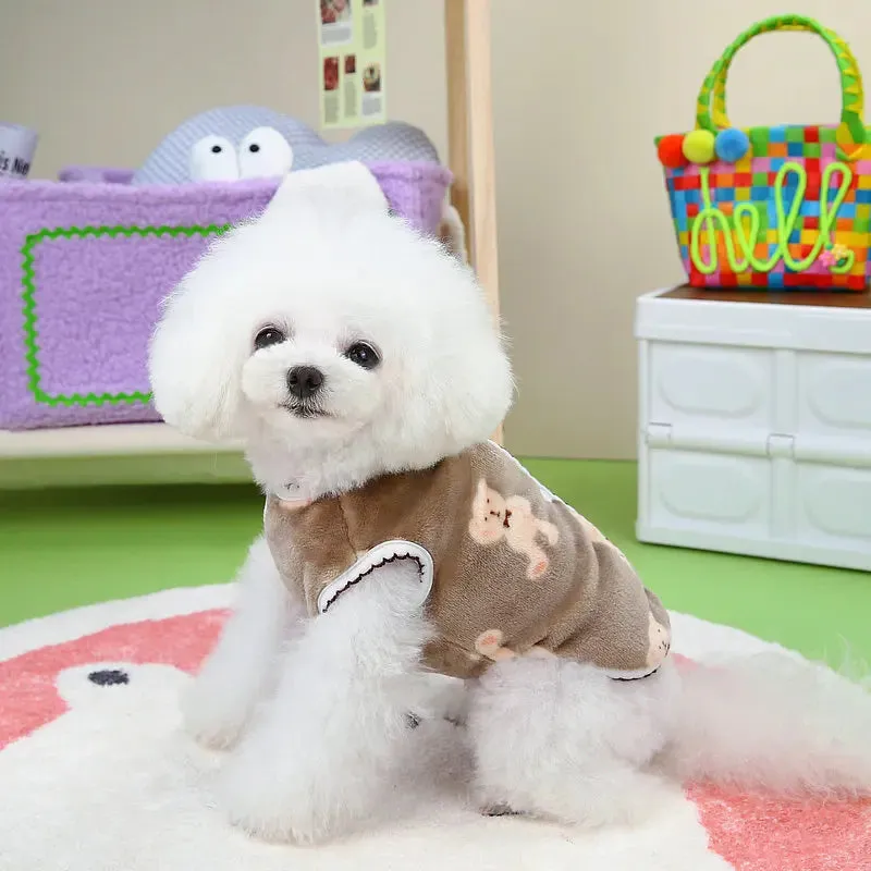 Snuggle Season Style: Pet Fleece Vest - Keep Your Small to Medium Dogs and Cats Warm and Cozy in this Winter Breathable Jacket, Ideal for Chihuahuas and French Bulldogs