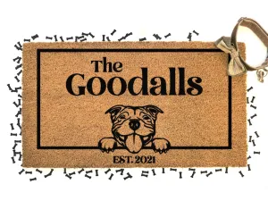 Staffordshire Bull Terroir, Dog Door Mat, Dog Lover Doormat, Custom Pet Breed, Personalized Animal Doormat